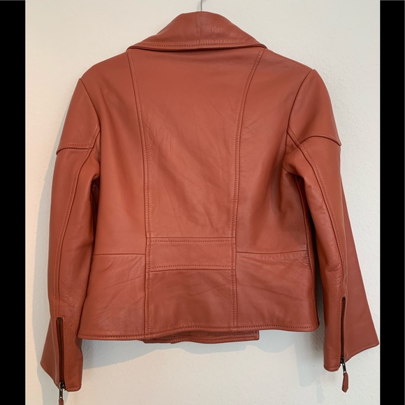 REISS 1971 Becky Lamb Multi-Zip Biker Jacket - Picture 4 of 8